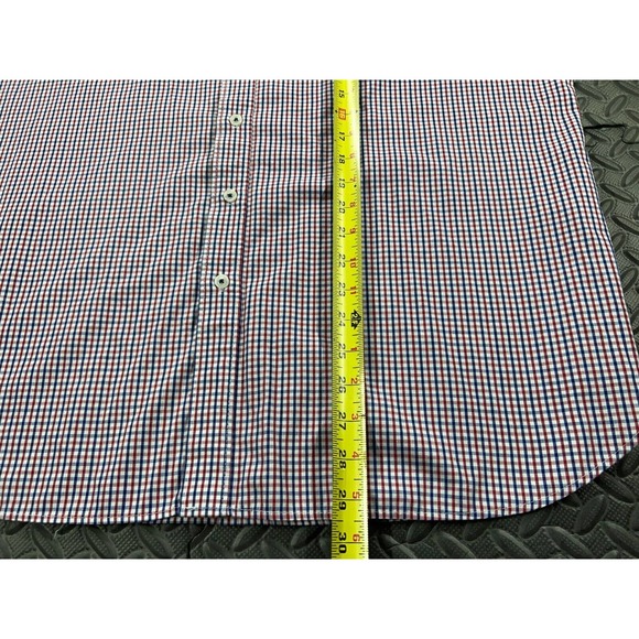 Society Of Threads Shirt Adult Extra Large Red Blue Button Up Short Sleeve Men's - Picture 10 of 12